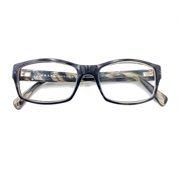 Prada VPR 06O EAR-1O1 Blue Brown Rectangle Eyeglasses Frames 53-17 145 Italy - Picture 12 of 12